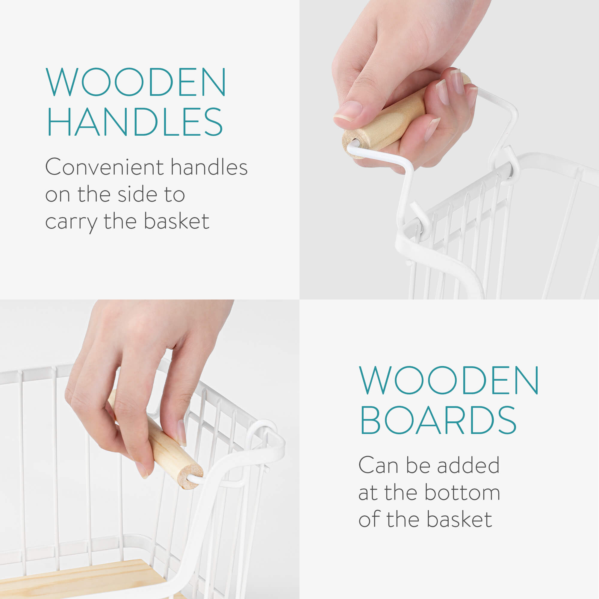 Navaris Σετ με 2 Μεταλλικά Καλάθια Αποθήκευσης - White - 55941.01