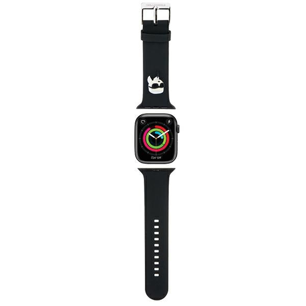 Karl Lagerfeld Λουράκι Apple Watch 2 / 3 / 4 / 5 / 6 / 7 / 8 / 9 / SE - 38 / 40 / 41 mm 3D Rubber Karl Head Λουράκι Σιλικόνης - Black - KLAWMSLKNK