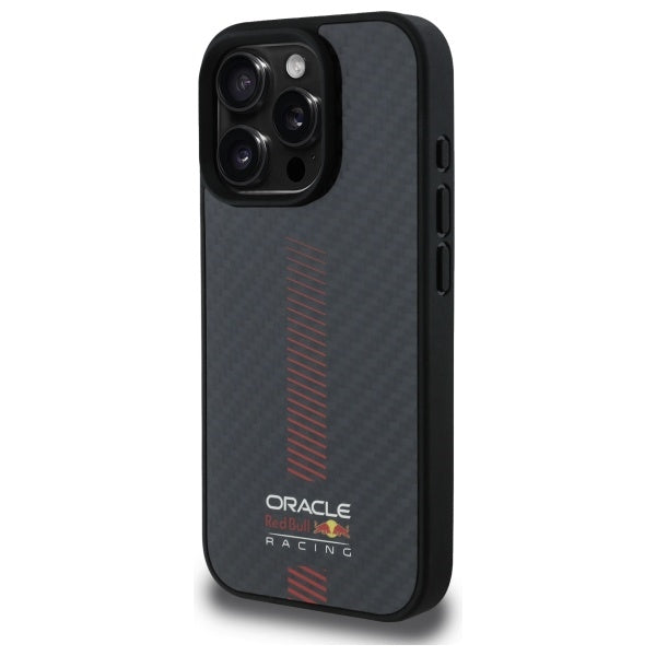 Red Bull iPhone 16 Pro Max - Carbon Fiber Power Bar - MagSafe Σκληρή Θήκη με Πλαίσιο Σιλικόνης - Black - RBHMP16X24CFGSMK