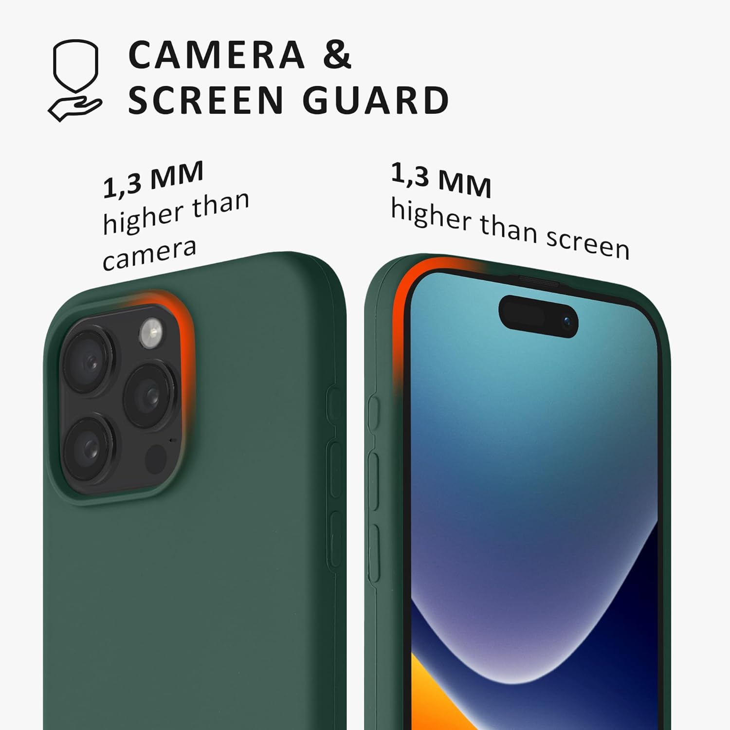 Kalibri iPhone 15 Pro Max Θήκη Σιλικόνης Rubberized TPU - Forest Green