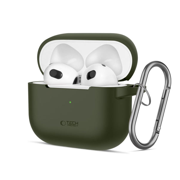 Tech-Protect AirPods 3 Θήκη Σιλικόνης - Silicone Hook - Olive Green