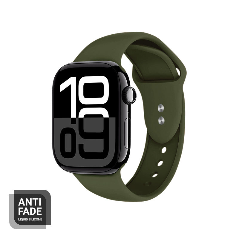 Crong Λουράκι Apple Watch 2/3/4/5/6/7/8/9/10/11 - SE (1/2/3) - 38/40/41/42mm Σιλικόνης - Liquid Strap - Green