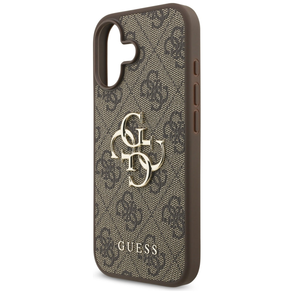 Guess iPhone 17 - 4G Big Logo - Σκληρή Θήκη με Πλαίσιο Σιλικόνης και Επένδυση Συνθετικού Δέρματος - Brown - GUHCP17S4GMGBR