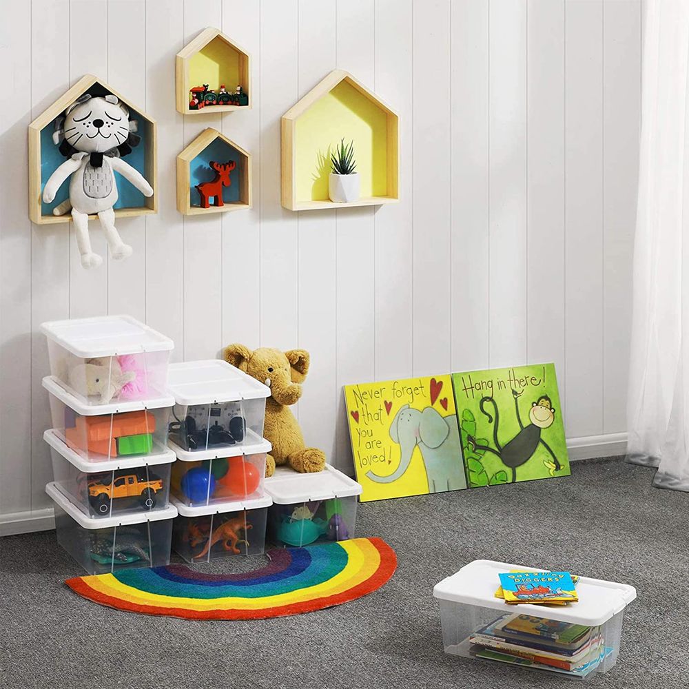 Songmics Σετ με 8 Πλαστικά Κουτιά Αποθήκευσης Υποδημάτων - White / Διάφανα - LSP11WT