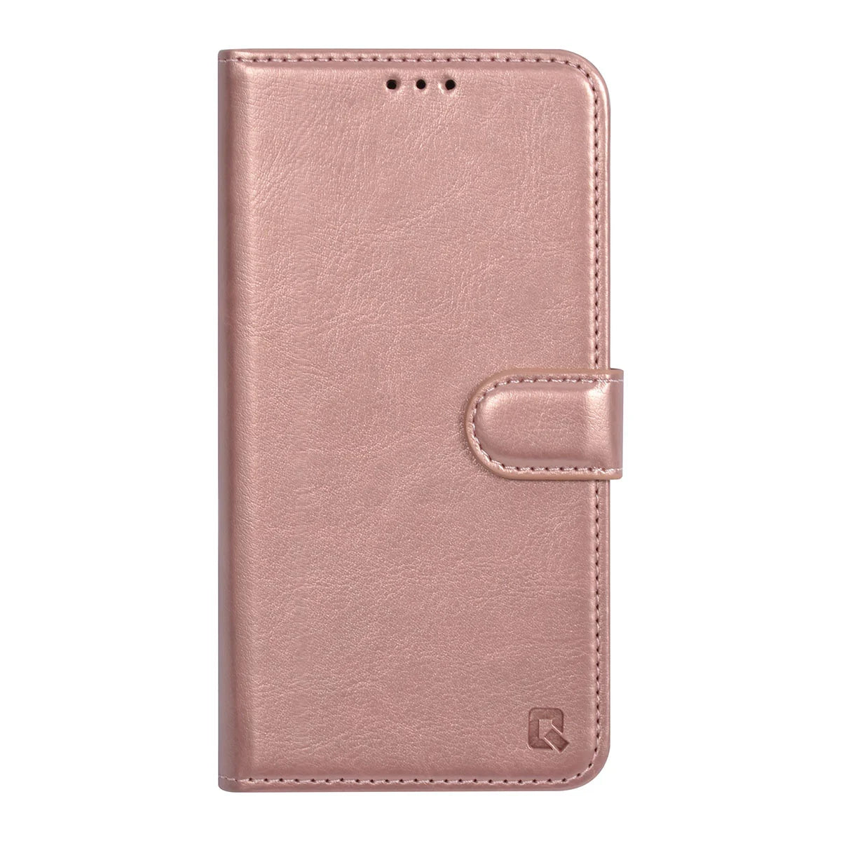 Tuniq iPhone 15 - Θήκη Πορτοφόλι Stand από Δερματίνη - Rose Gold