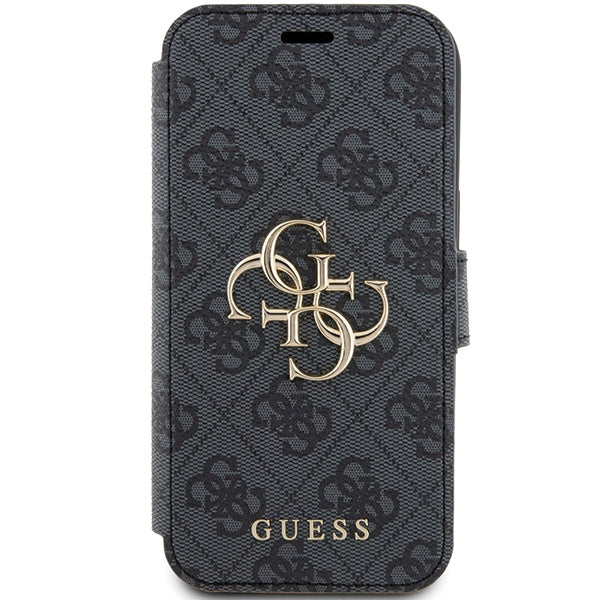 Guess iPhone 15 4G Big Metal Logo Θήκη Πορτοφόλι με Επένδυση Συνθετικού Δέρματος - Grey - GUBKP15S4GMGGR