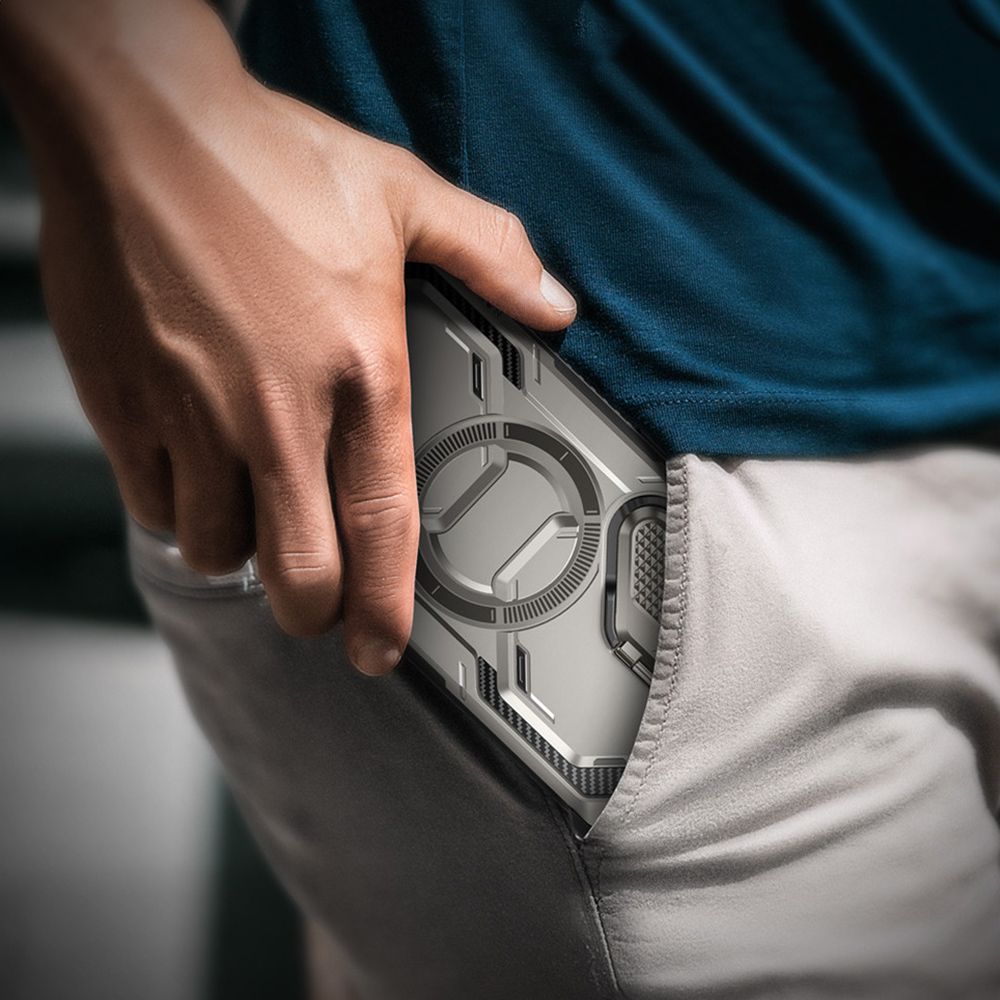 Supcase Samsung Galaxy S24 Ultra Armorbox Magsafe Σκληρή Θήκη με Προστασία Οθόνης και Κάλυμμα Κάμερας / Stand - Grey