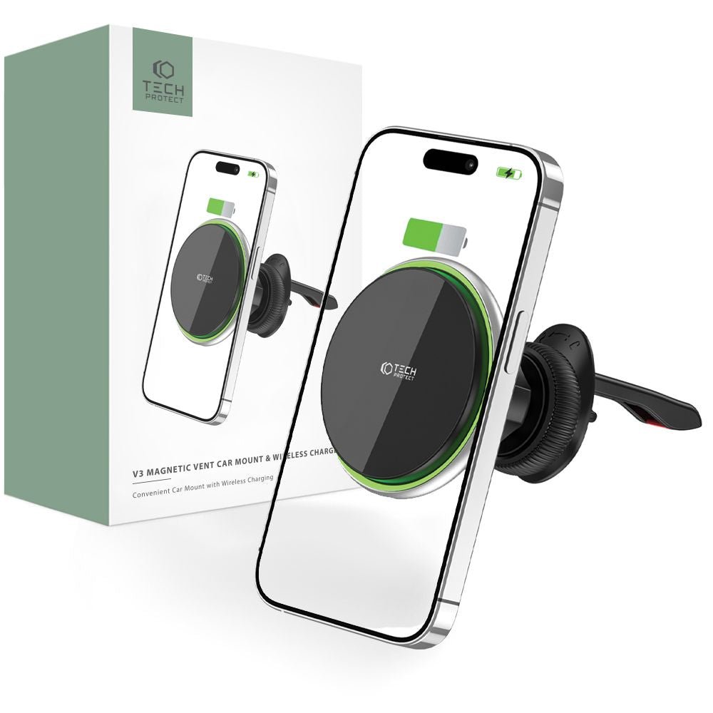 Tech - Protect MM15W - V3 Μαγνητική Βάση για τον Αεραγωγό του Αυτοκινήτου με Ασύρματη Φόρτιση MagSafe 15W - Black