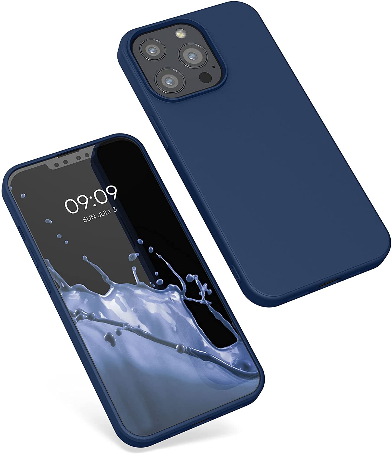 KW iPhone 13 Pro Θήκη Σιλικόνης Rubberized TPU - Navy Blue - 55962.116