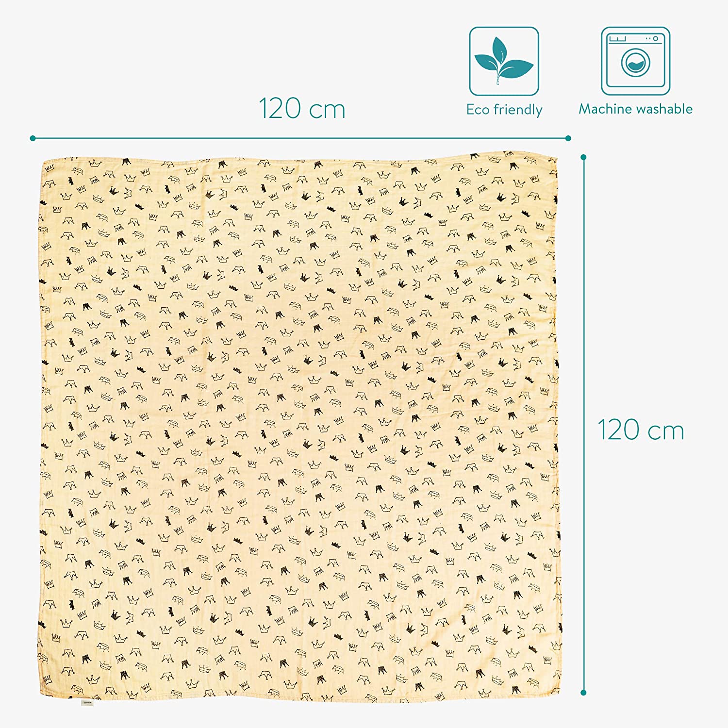 Navaris Σετ με 4 Πάνες Αγκαλιάς από Μουσελίνα για Μωρά - 120 x 120 cm - Multicolour - 51483.01