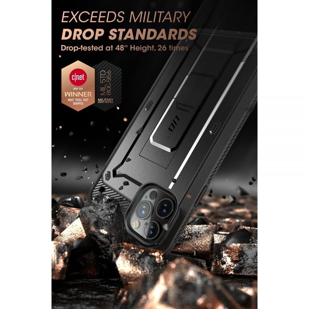 Supcase iPhone 13 Pro Unicorn Beetle Pro Σκληρή Θήκη με Προστασία Οθόνης και Stand - Black