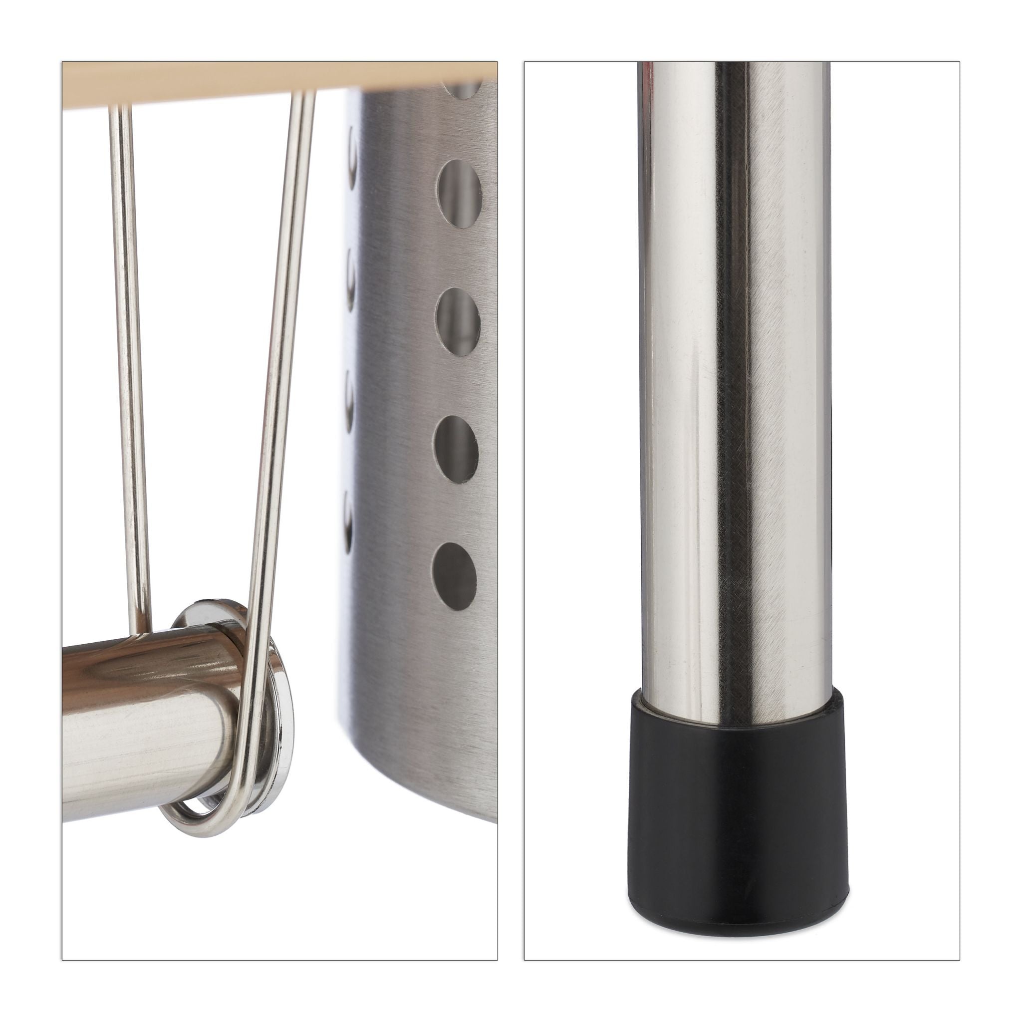 Relaxdays Ράφι Οργάνωσης Κουζίνας για τον Πάγκο - Natural / Silver - 4052025274887