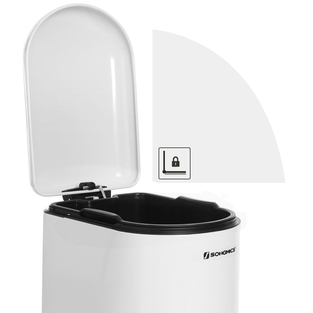 Songmics Κάδος Απορριμμάτων για το Μπάνιο - 10L - Cloud White - LTB10WT