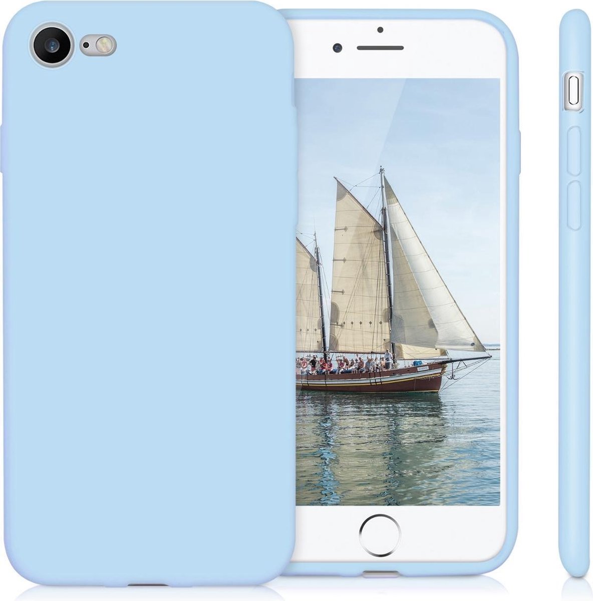 KW iPhone SE 2022 / SE 2020 / 7 / 8 Θήκη Σιλικόνης TPU - Light Blue Matt - 39458.23