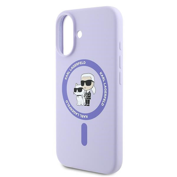 Karl Lagerfeld iPhone 16 Plus - Silicone KC Heads Ring MagSafe - Θήκη Σιλικόνης με MagSafe - Purple - KLHMP16MSCMKCRHU