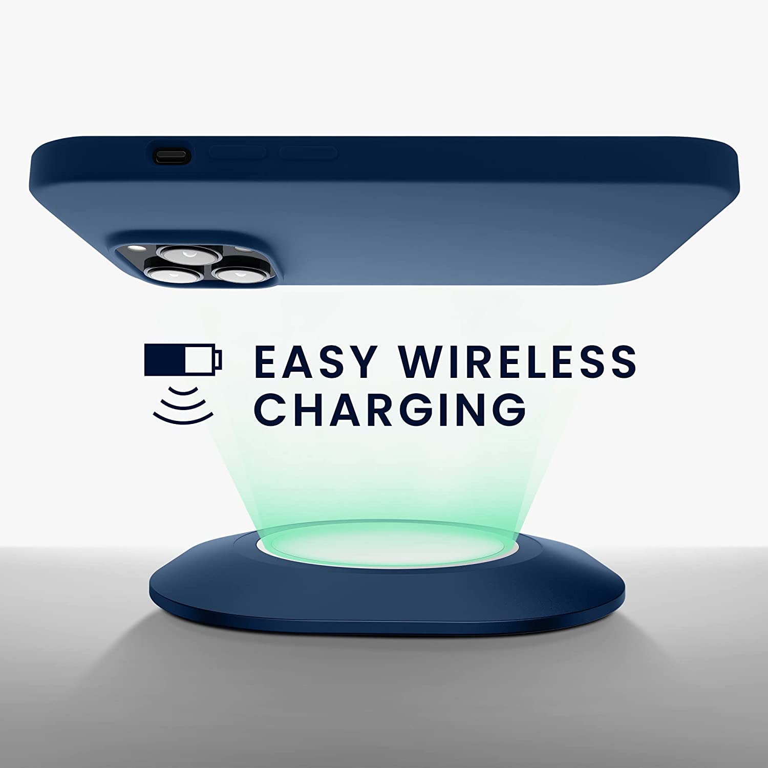 KW iPhone 14 Pro Θήκη Σιλικόνης TPU - Navy Blue - 59073.116