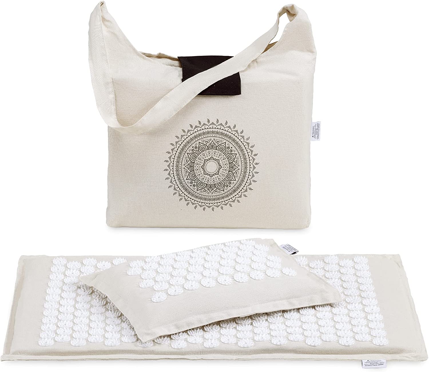 Navaris Eco-Friendly Σετ με Χαλάκι και Μαξιλάρι Μασάζ - White / Beige - 51747.11.02