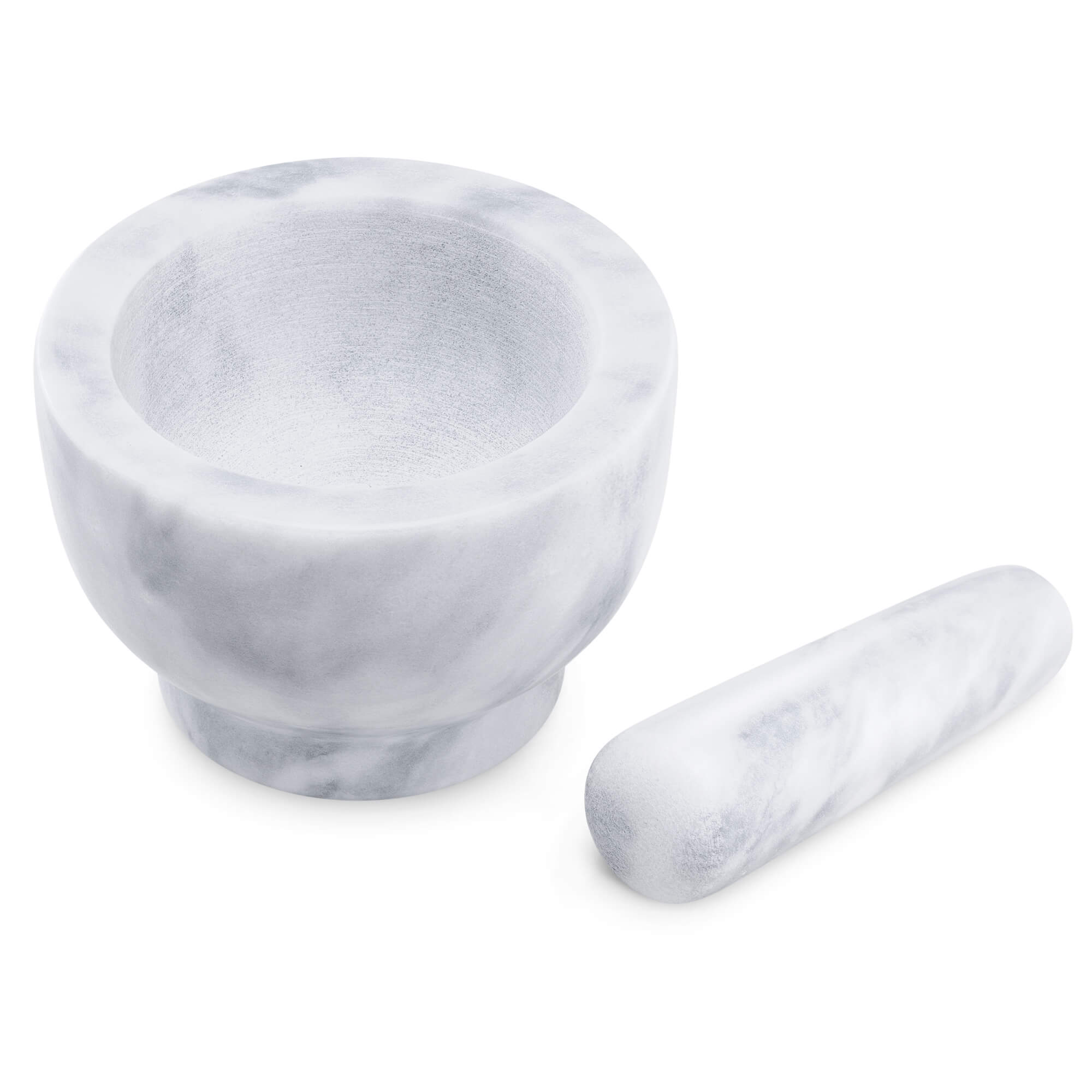 Navaris Mortar and Pestle Set Σετ με Γουδί και Γουδοχέρι από Φυσικό Λευκό / Γκρι Μάρμαρο - 47789.04