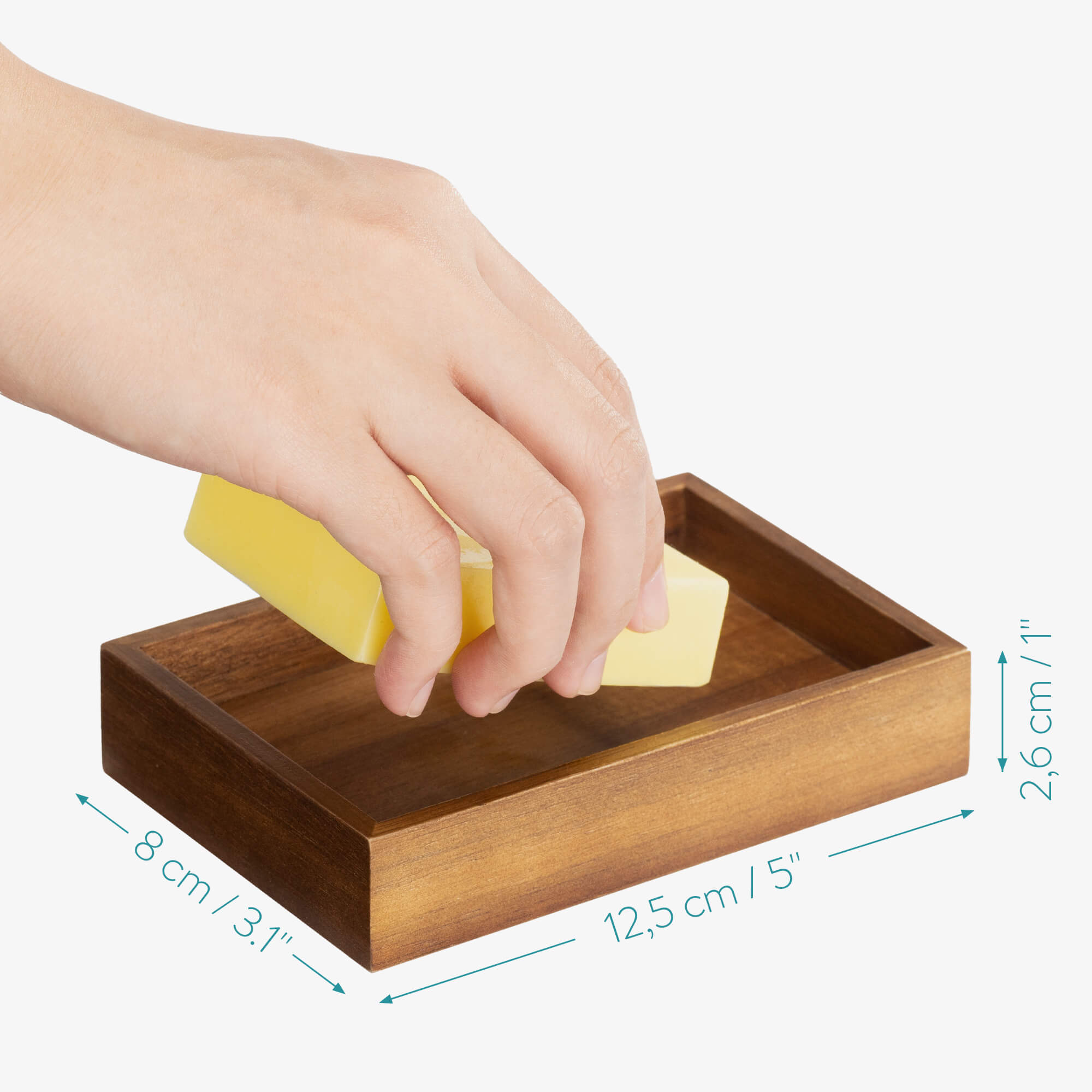 Navaris Ξύλινο Αξεσουάρ Μπάνιου Σετ 3 τεμαχίων από Ακακία - Brown / Black - 55780.01