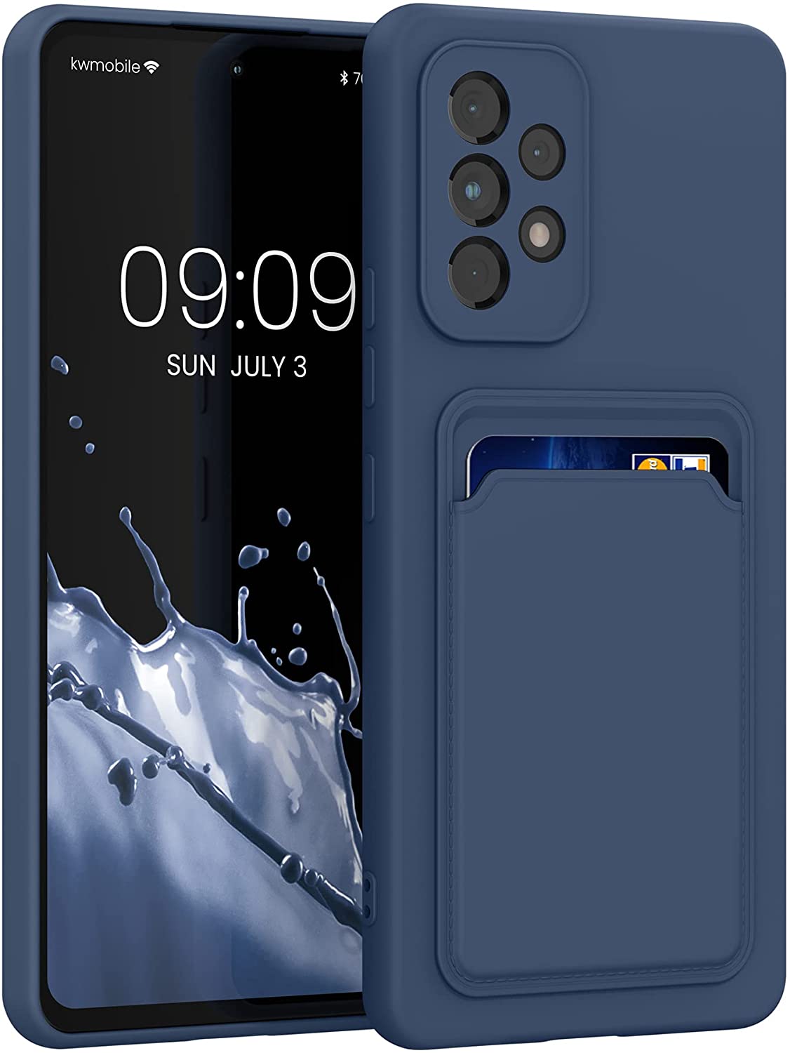 KW Samsung Galaxy A53 5G Θήκη Σιλικόνης TPU με Υποδοχή για Κάρτα - Dark Blue - 58146.17