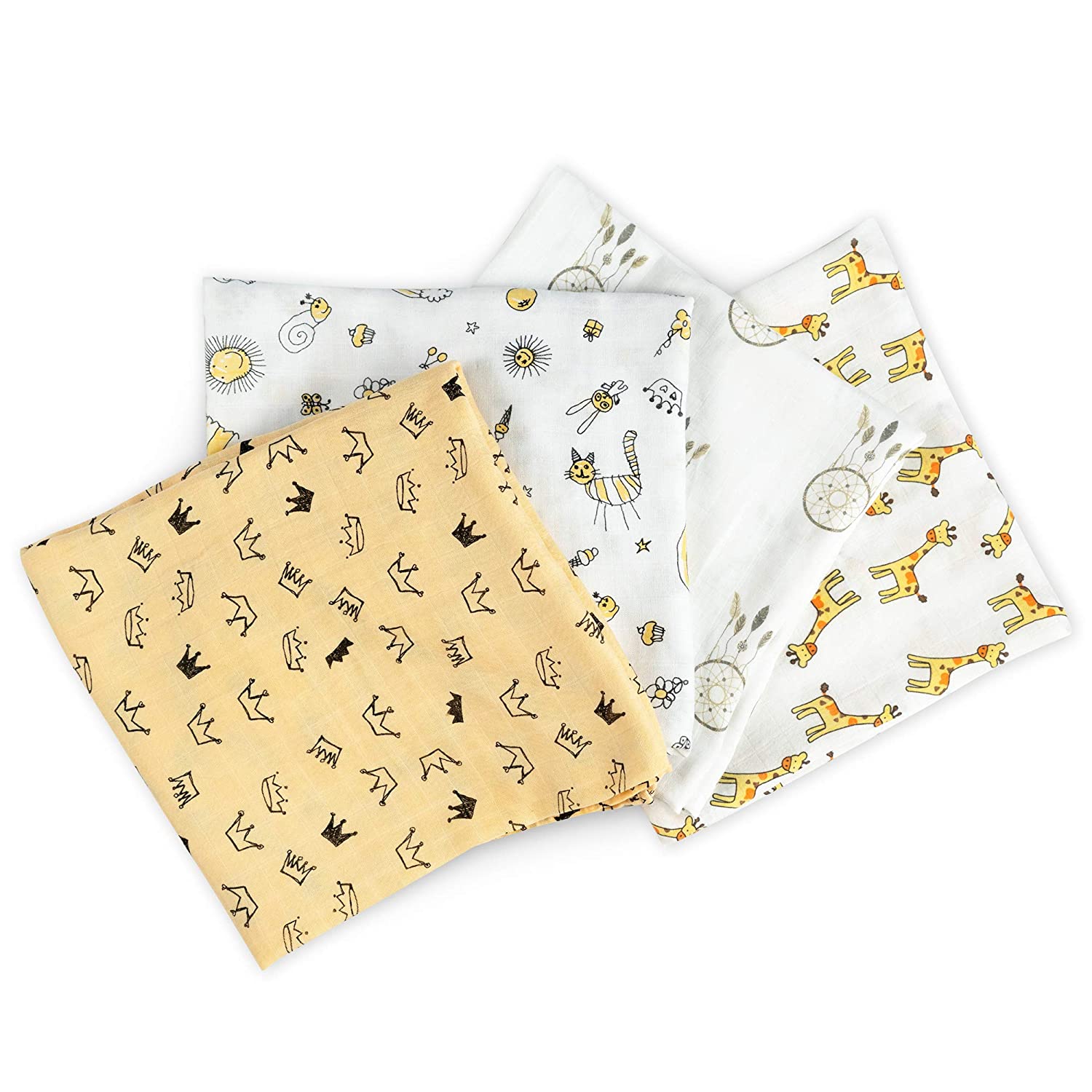 Navaris Σετ με 4 Πάνες Αγκαλιάς από Μουσελίνα για Μωρά - 120 x 120 cm - Multicolour - 51483.01