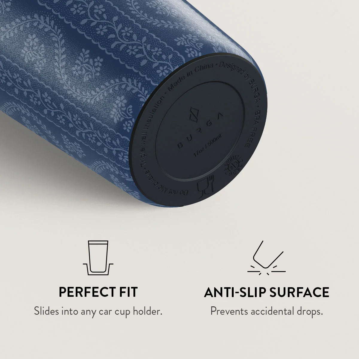 Burga Κούπα Θερμός από Ανοξείδωτο Ατσάλι - Flap Lid - 500ml - Denim Lover