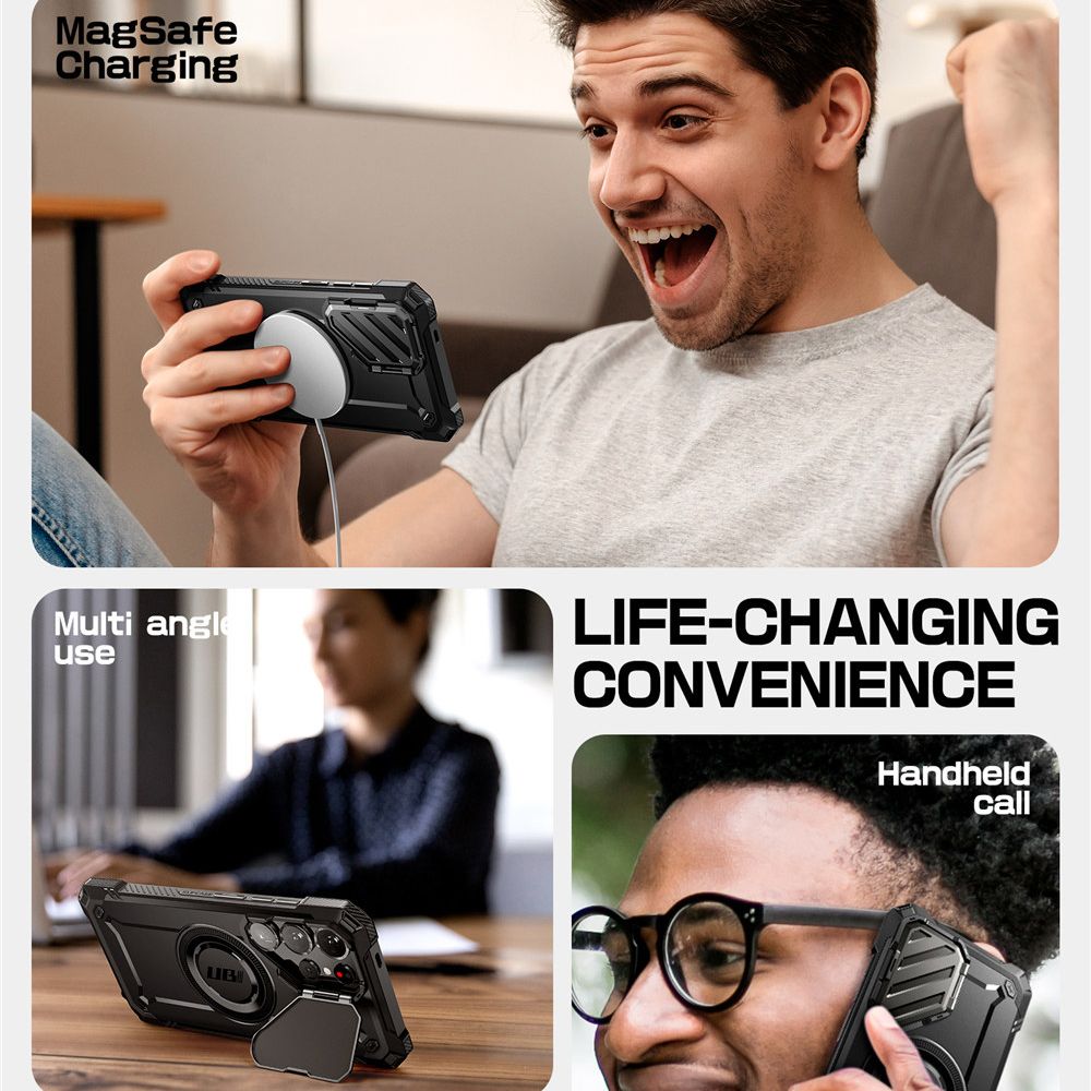 Supcase Samsung Galaxy S25 Ultra UB XT Mag Σκληρή Θήκη με Κάλυμμα Κάμερας / Stand και Magsafe - Black