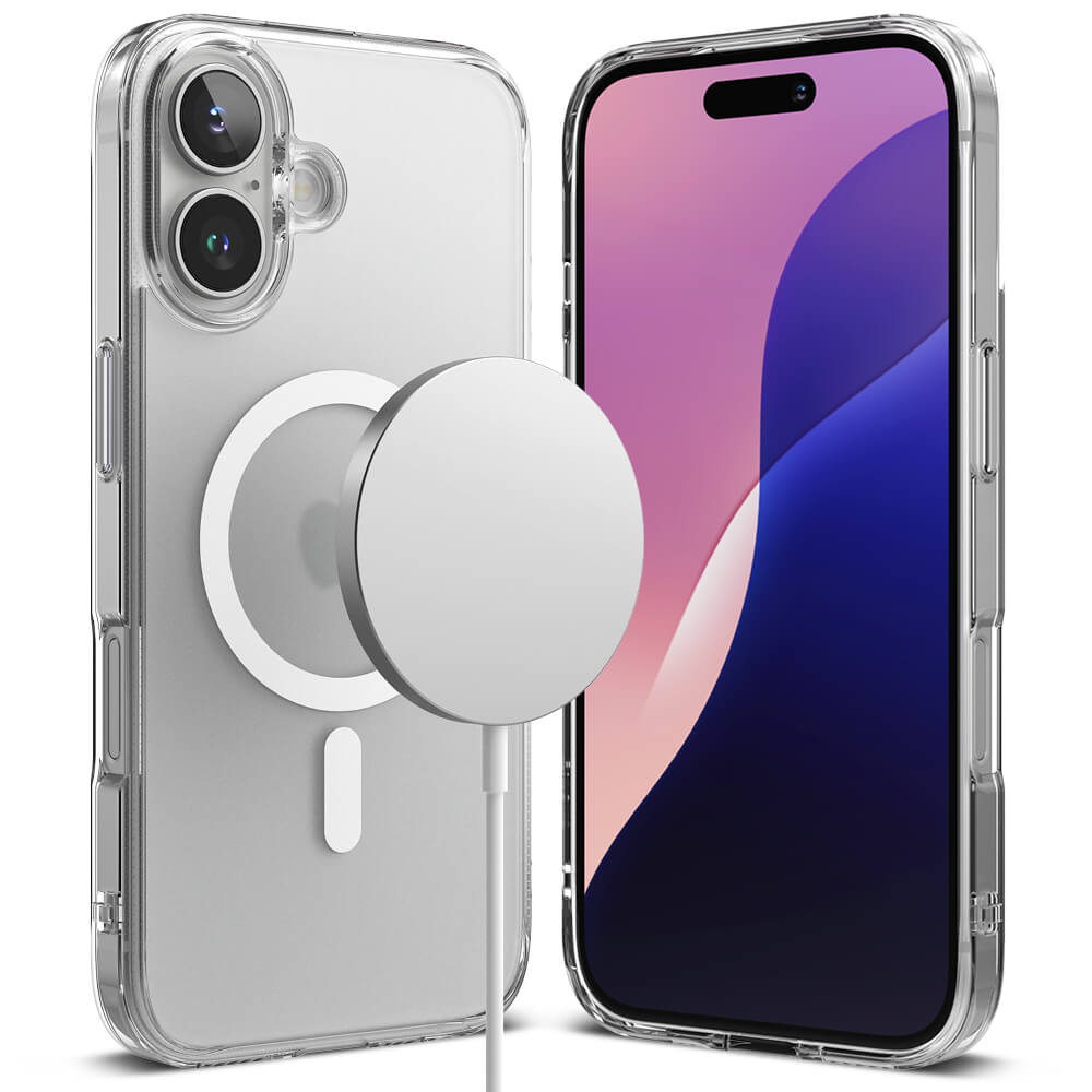 Ringke iPhone 16 Plus Fusion Σκληρή Θήκη με Πλαίσιο Σιλικόνης και MagSafe - Ματ Διάφανη