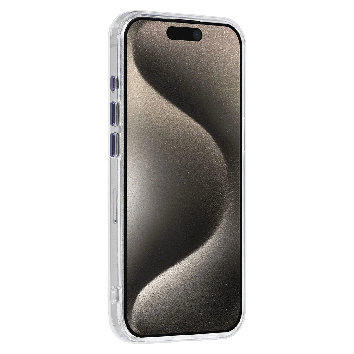 Tuniq iPhone 15 Pro - Σκληρή MagSafe Θήκη με Περιστρεφόμενο Δαχτυλίδι Συγκράτησης - Διάφανη / Μοβ