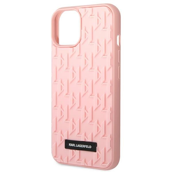 Karl Lagerfeld iPhone 14 Plus - 3D Monogram Σκληρή Θήκη με Πλαίσιο Σιλικόνης - Pink - KLHCP14MRUPKLPP