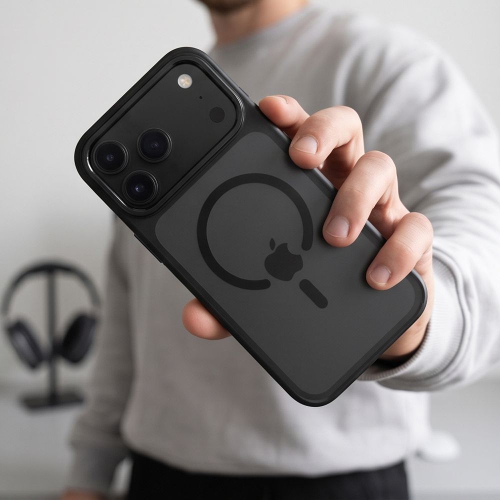 Tech-Protect iPhone 18 Pro / iPhone 17 Pro - Σκληρή Θήκη με Πλαίσιο Σιλικόνης και Stand MagSafe - Magstand CC - Matte Black