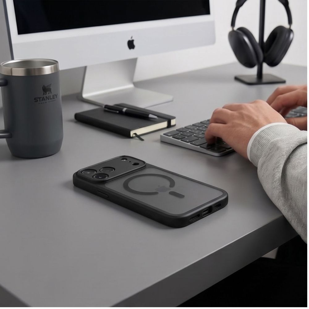Tech-Protect iPhone 17 Pro / 18 Pro - Σκληρή Θήκη με Πλαίσιο Σιλικόνης και MagSafe - BasicMag - Matte Black