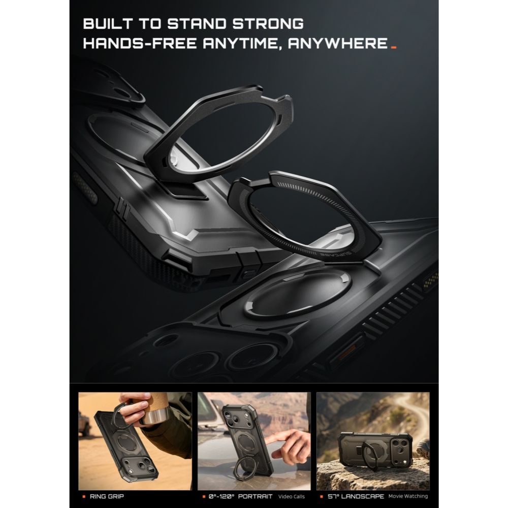 Supcase iPhone 18 Pro Max / iPhone 17 Pro Max - Σκληρή Θήκη με MagSafe και Stand - UB Grip Mag - Black