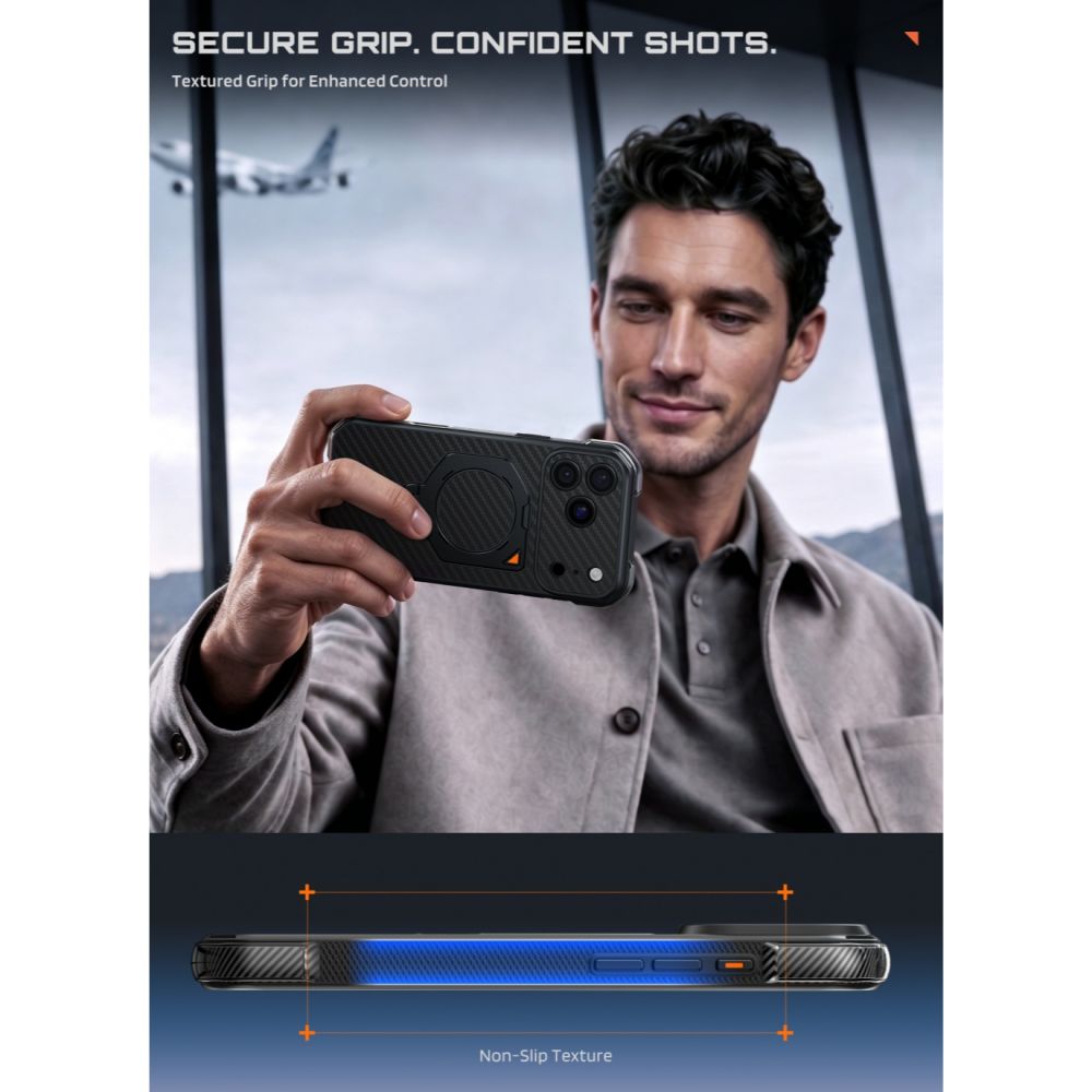 Supcase iPhone 18 Pro Max / iPhone 17 Pro Max - Σκληρή Θήκη με MagSafe και Stand - Aero Mag - Aramid Black