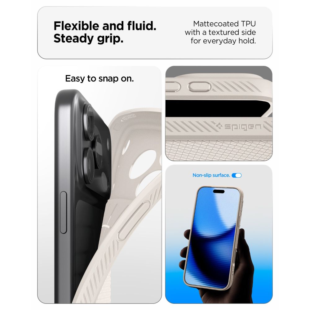 Spigen iPhone 18 Pro Max / iPhone 17 Pro Max - Θήκη Σιλικόνης - Liquid Air - Natural Titanium