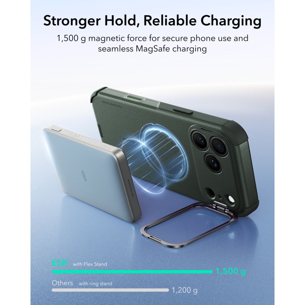 ESR iPhone 18 Pro Max / iPhone 17 Pro Max - Σκληρή Θήκη MagSafe με Πλαίσιο Σιλικόνης και Σταντ - Cyber Tough Kickstand - Green
