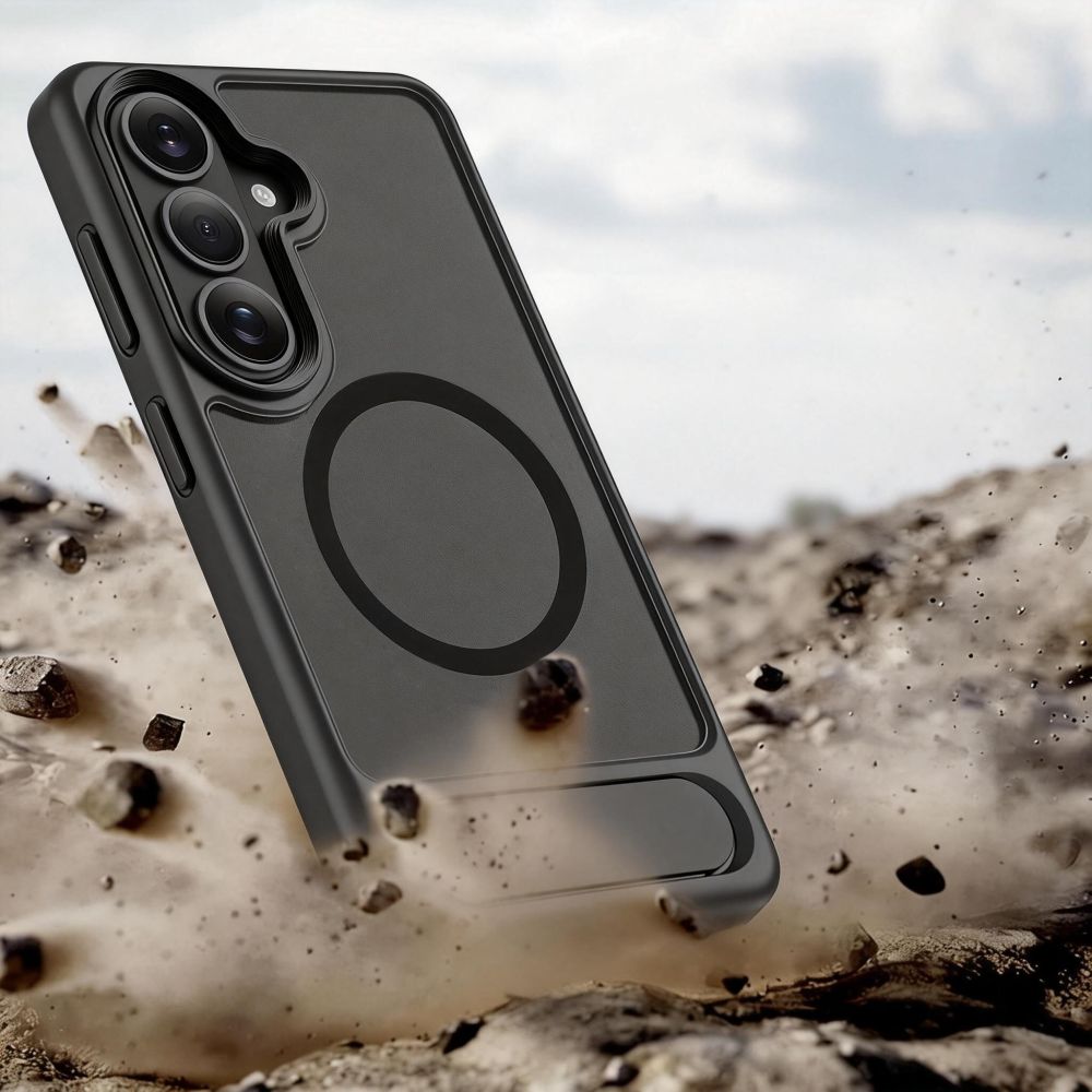 Tech - Protect Samsung Galaxy S26 Plus - Σκληρή Θήκη με Πλαίσιο Σιλικόνης και Σταντ - Magrack MagSafe - Matte Black