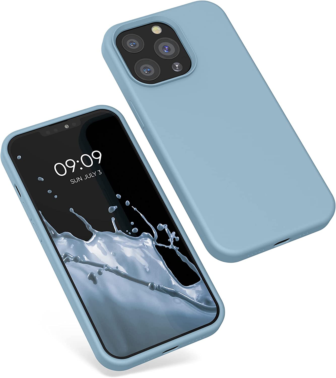 KW iPhone 13 Pro Θήκη Σιλικόνης Rubberized TPU - Stone Blue - 55880.206