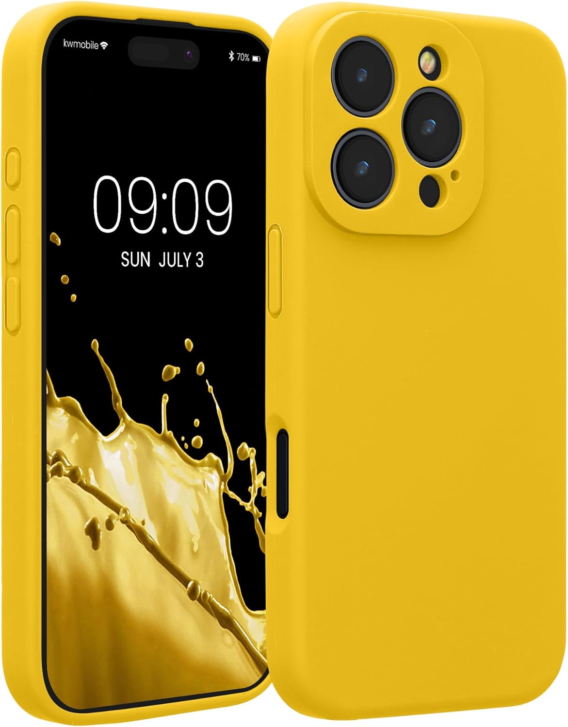 KW iPhone 16 Pro Θήκη Σιλικόνης Rubberized TPU - Bright Yellow