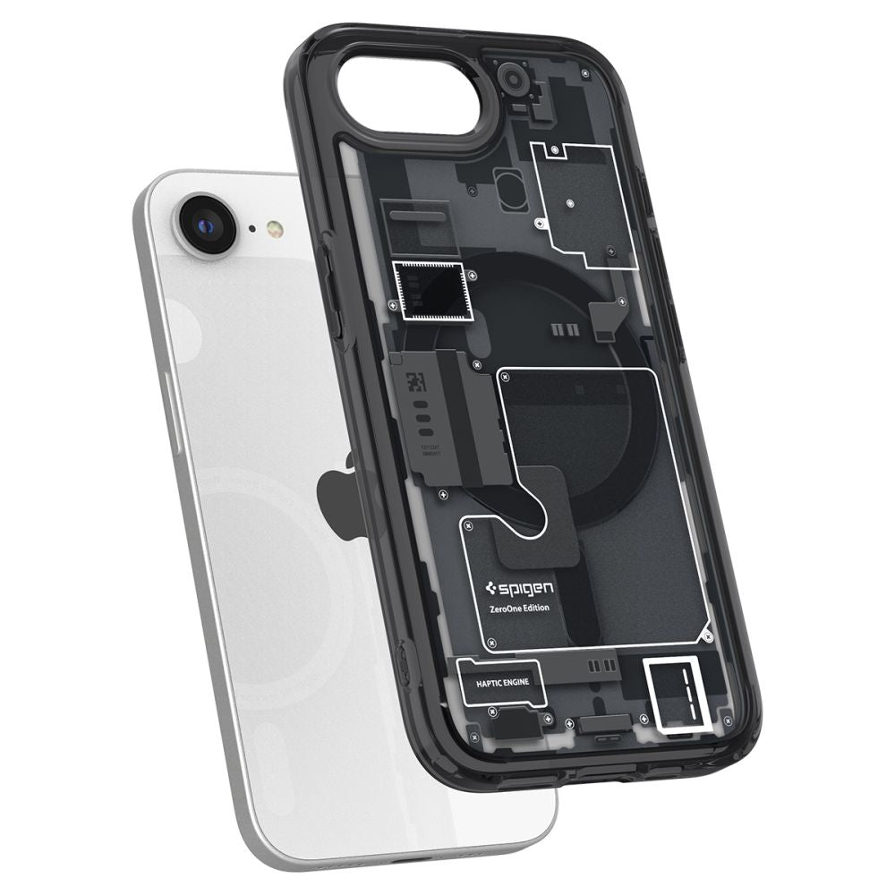 Spigen iPhone 16e Ultra Hybrid Mag Σκληρή Θήκη με Πλαίσιο Σιλικόνης Και MagSafe - Zero One Black