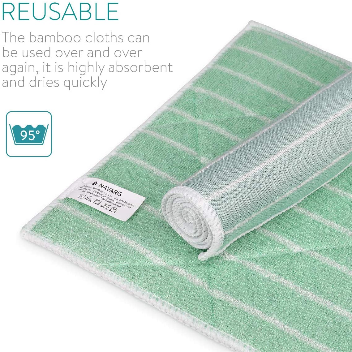 Navaris Σετ με 5 Πετσέτες Καθαρισμού και Γυαλίσματος - Green - 51036.05