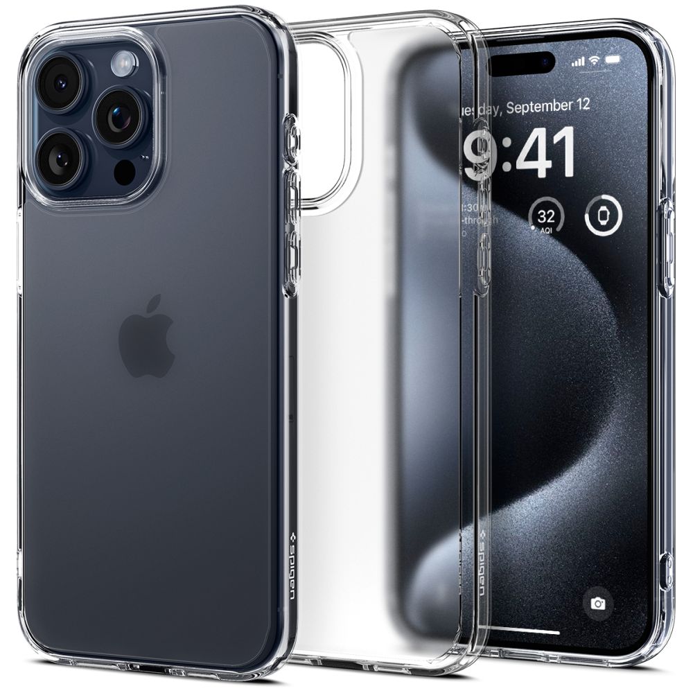 Spigen iPhone 15 Pro Ultra Hybrid Σκληρή Θήκη με Πλαίσιο Σιλικόνης - Frost Clear