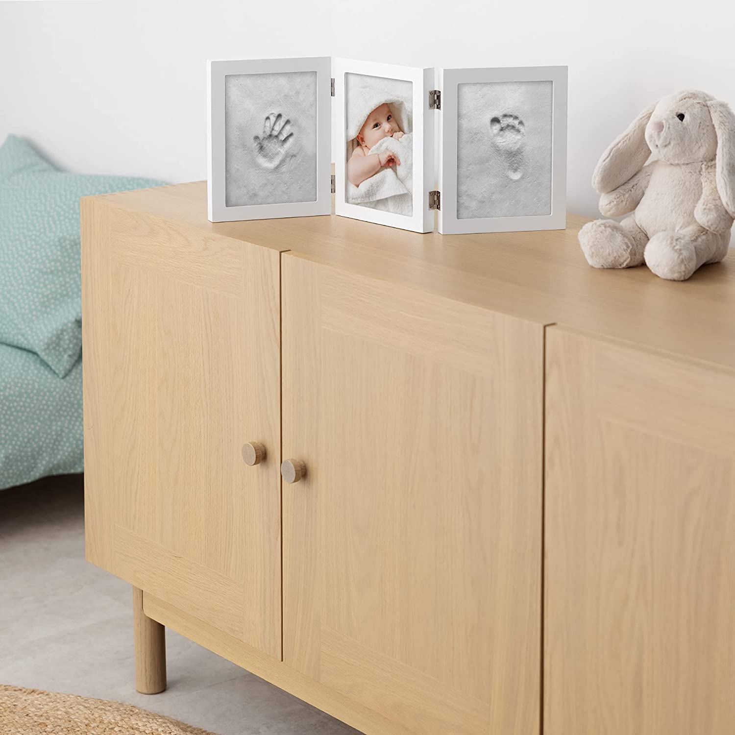 Navaris Σετ Κορνιζών από Πηλό για Αποτύπωμα Μωρού - White - 51822.02