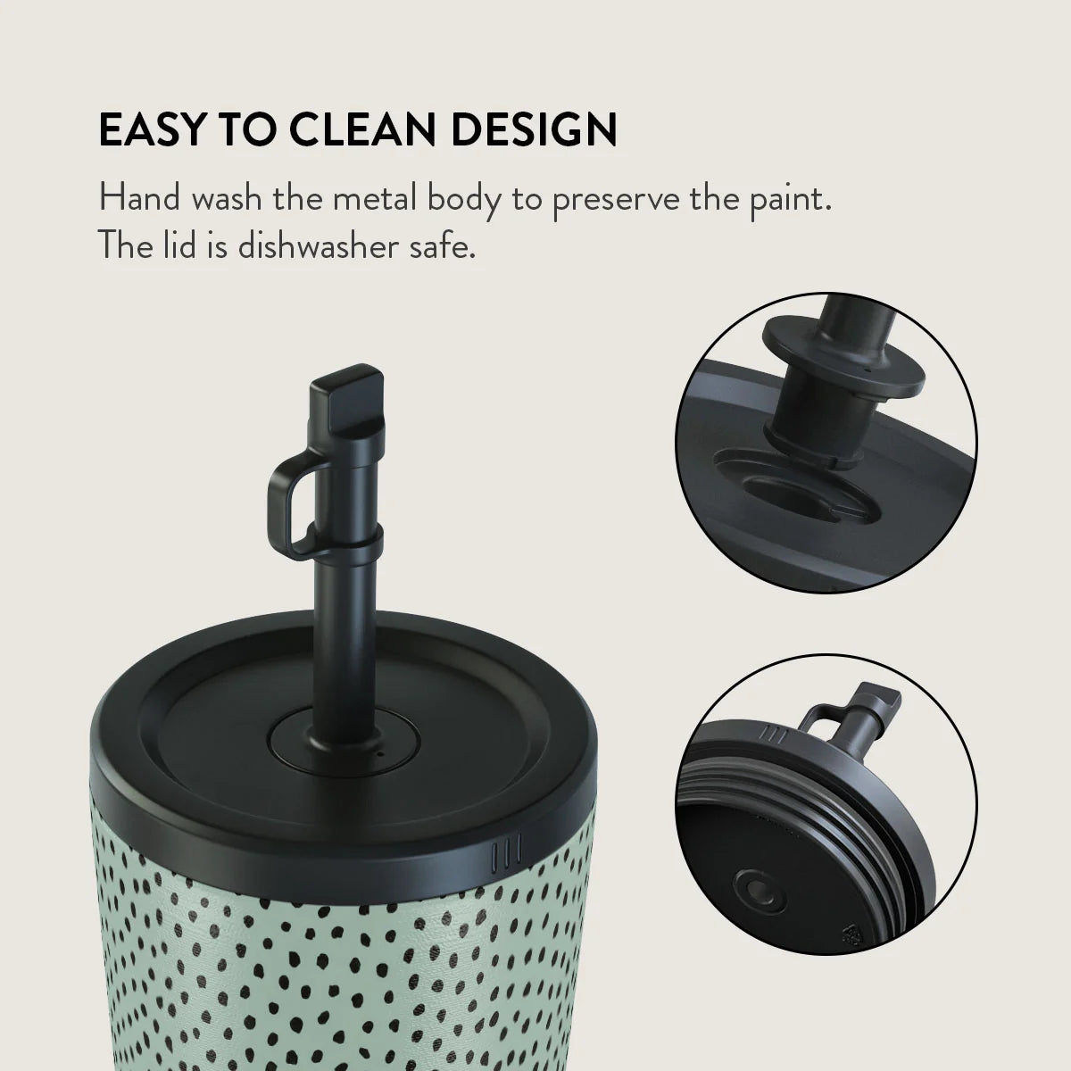 Burga Κούπα θερμός από Ανοξείδωτο Ατσάλι με καλαμάκι - 500ml - Mint Gelato