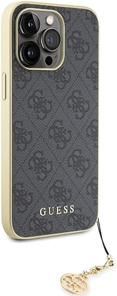 Guess iPhone 15 Pro Max - 4G Charms Collection Θήκη με Επένδυση Συνθετικού Δέρματος - Grey - GUHCP15XGF4GGR