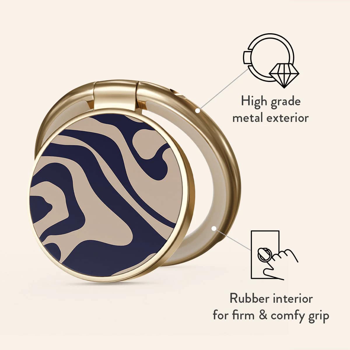 Burga Ring Holder - Δαχτυλίδι Συγκράτησης Κινητού - Βάση Στήριξης - Gold - Vigilant