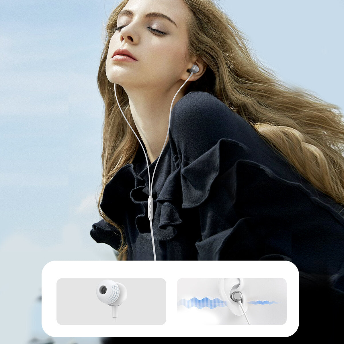 Joyroom JR-EC06 USB-C Handsfree Ακουστικά με Ενσωματωμένο Μικρόφωνο - Silver