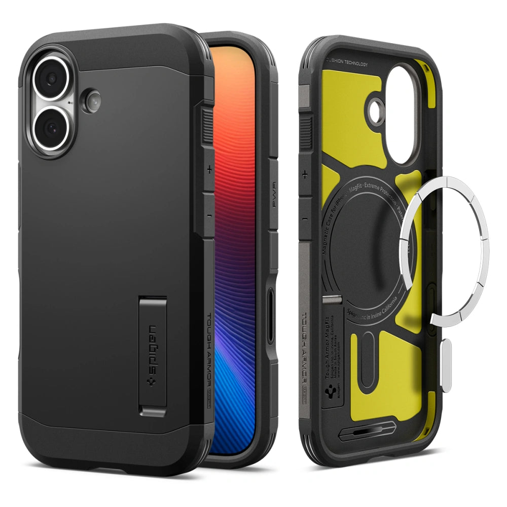 Spigen iPhone 17 - Tough Armor T Mag - MagSafe Σκληρή Θήκη με Πλαίσιο Σιλικόνης και Σταντ - Black