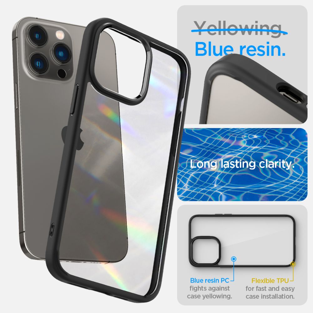 Spigen iPhone 14 Pro Max Ultra Hybrid Σκληρή Θήκη με Πλαίσιο Σιλικόνης - Matte Black
