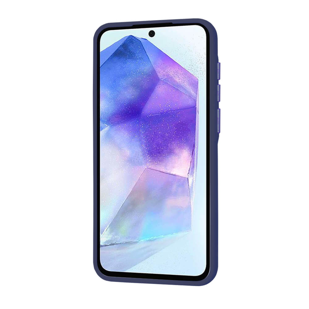 Techsuit Samsung Galaxy A55 5G - HaloFrost Series - Σκληρή Θήκη με Πλαίσιο Σιλικόνης - Deep Blue
